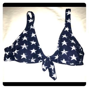 Navy Blue Bikini Top with Stars! CAN SHIP TOMO!